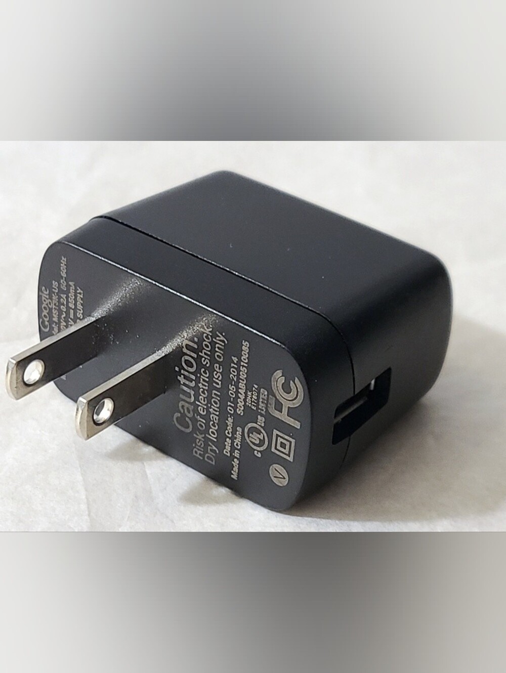 Google - AC to USB-A Wall Power Travel Adapter Charger (5.1V-850mA)